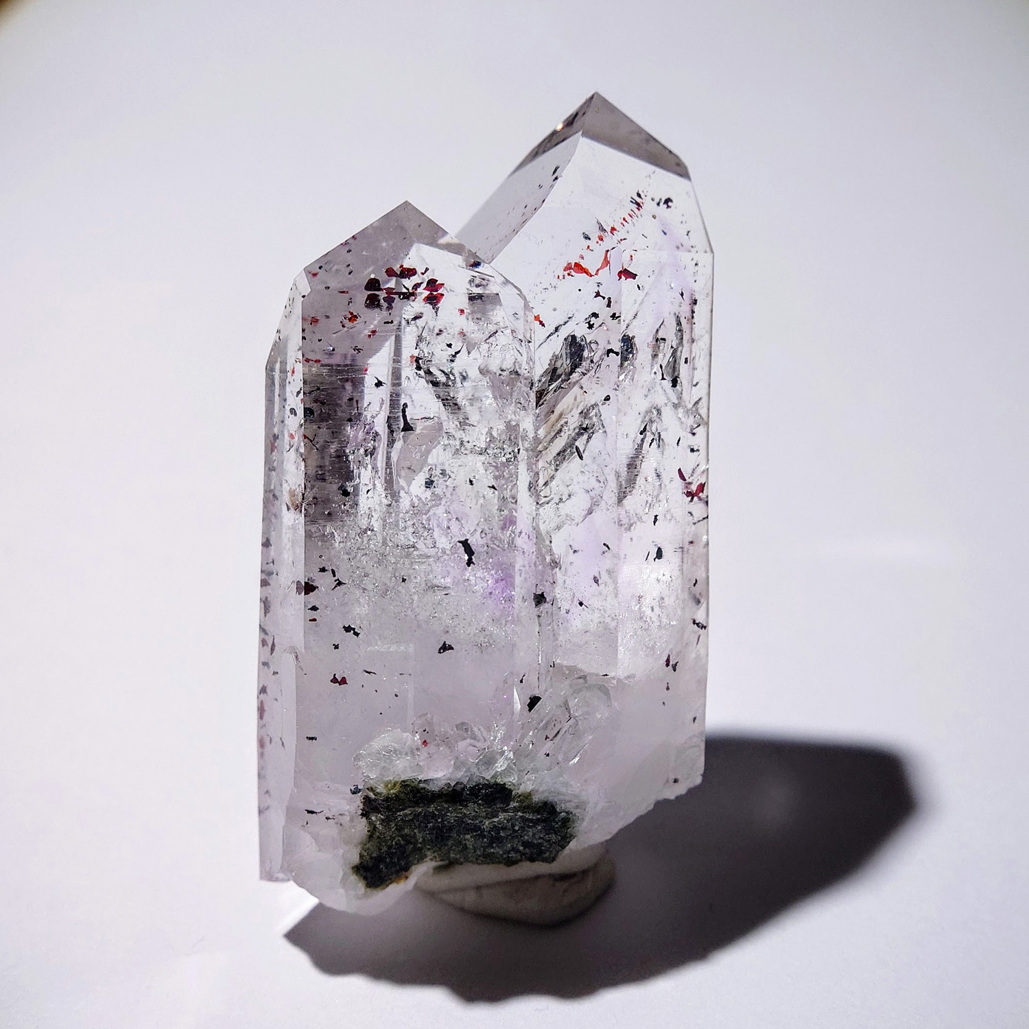 納米比亞-布蘭登堡金草莓幻影紫水晶 #時光隧道.譚崔雙映大師水晶 27g (24b-8)
