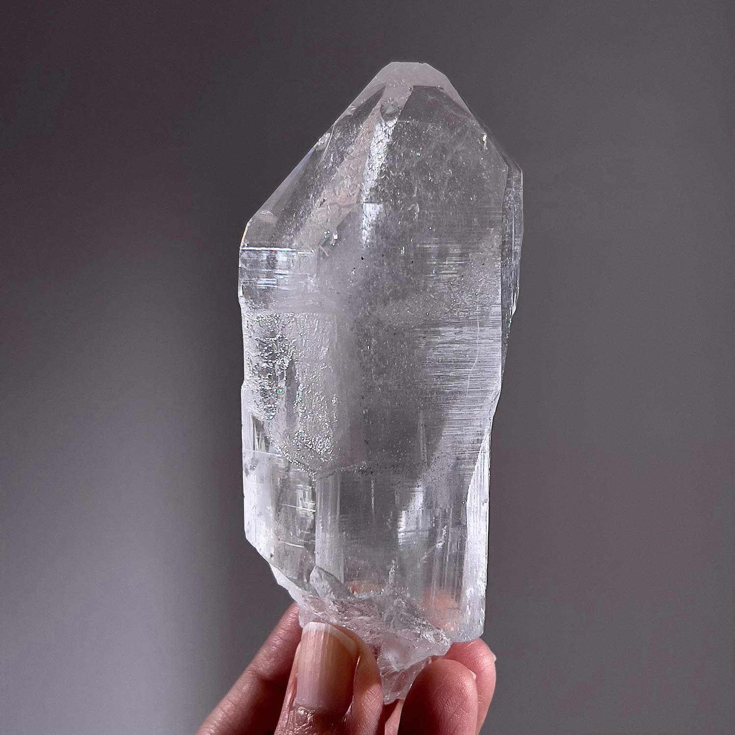 印度喜馬拉雅水晶 #資料庫水晶 #銳鈦礦 #螺旋紋 (160g-258-11)