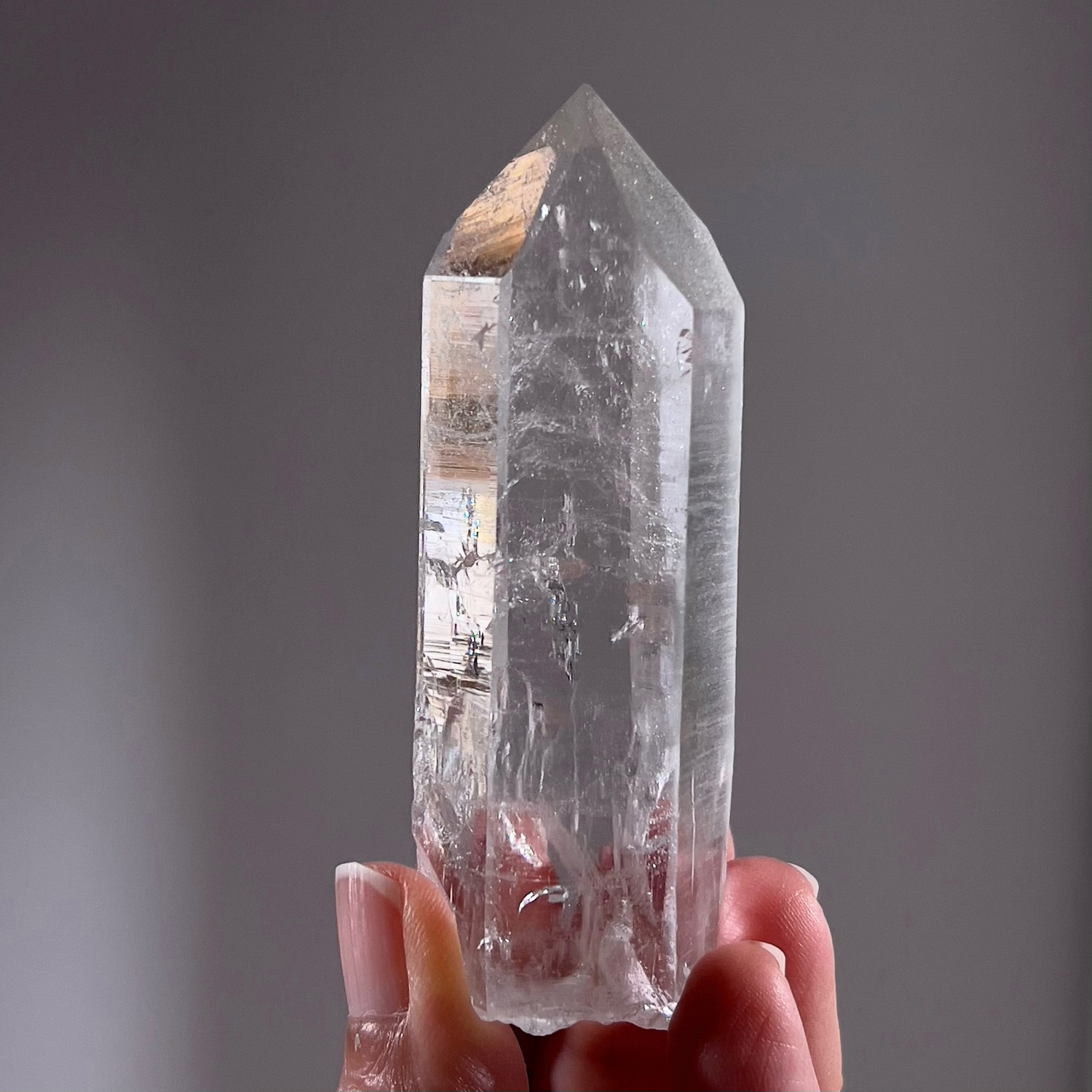 印度喜馬拉雅綠幽靈水晶 #資料庫水晶 #螺旋紋 (79g-258-7)