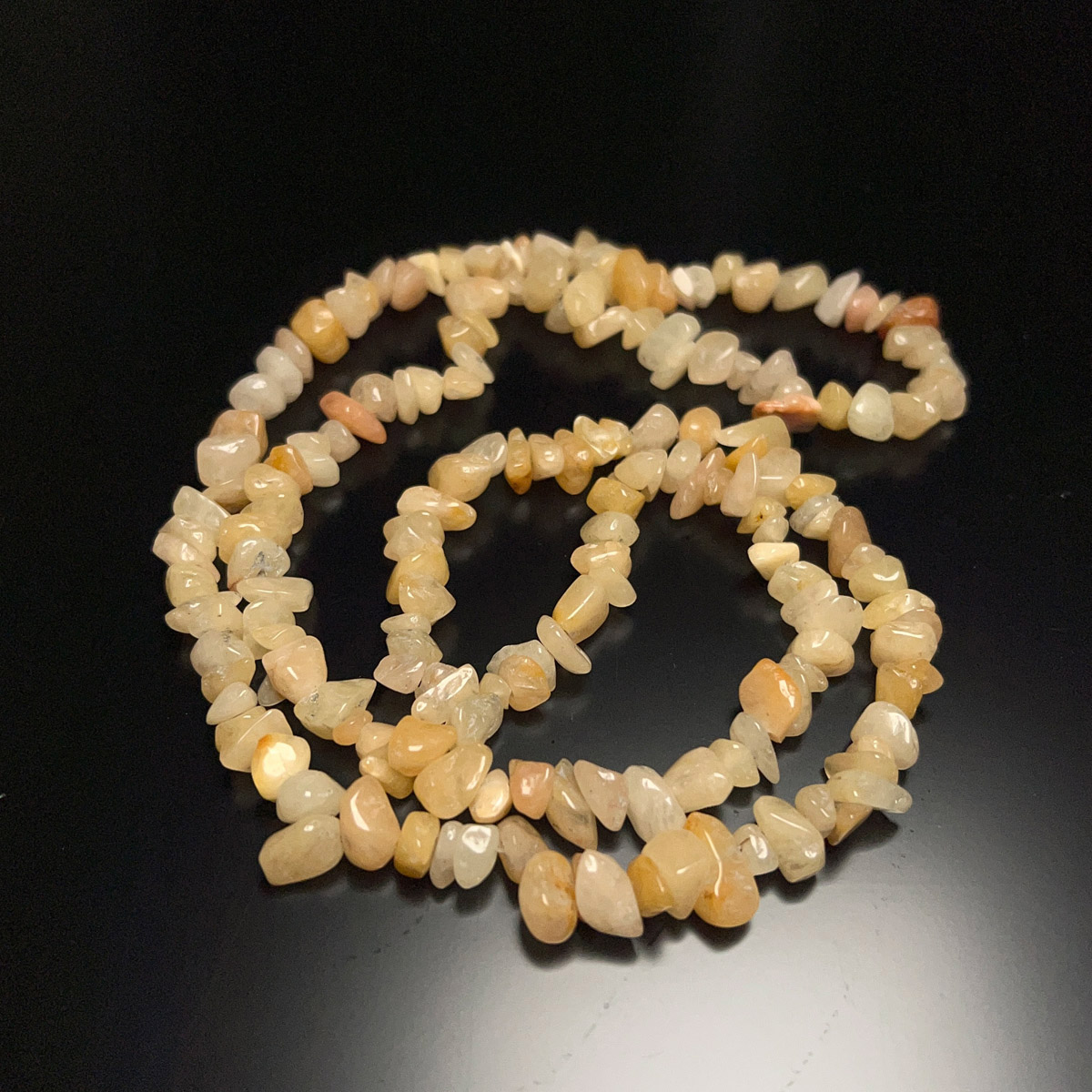 Satyaloka Yellow 阿賽斯特萊精磨碎石串珠項鍊 66g (267-3)